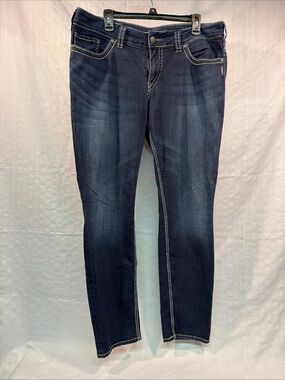 Silver Jeans Suki Skinny Jeans Women’s Size 18 L31 Dark Blue Denim